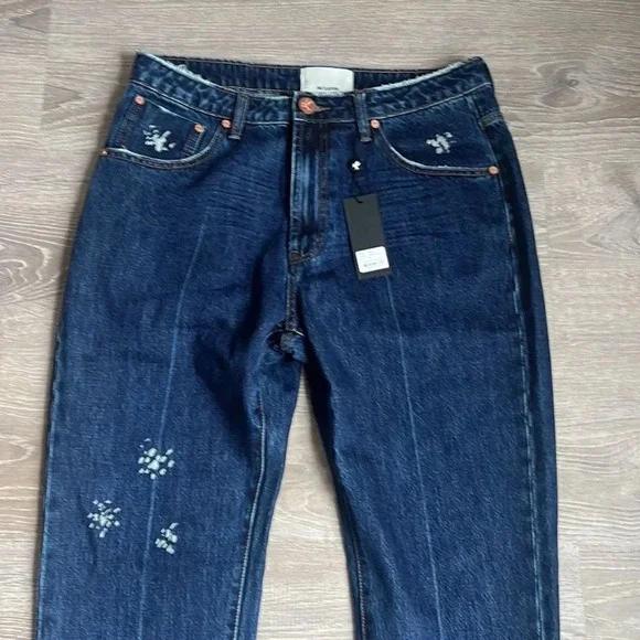NEW one teaspoon VIRGIN BLUE AWESOME BAGGIES HIGH WAIST STRAIGHT LEG JEANS BLUE